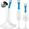 61Ap4hgNc4L Boao 3 Pcs Decanter Cleaning Brush Wine Glass Cleaner Brush Flexible Bottle Cleaning Brush Set with Cleaning Beads Household Tools for Cleaning Decanters Goblets Glasses Cups Blue