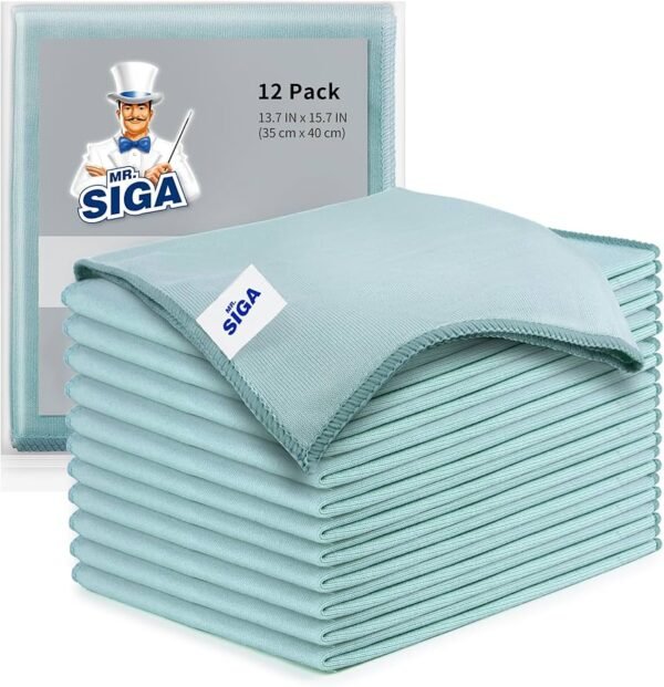 81TEDa5lyKL._AC_UF894,1000_QL80_ MR.SIGA Ultra Fine Microfiber Cloths for Glass Pack of 6