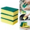 images (63) Household Cleaning Sponge Block Kitchen Decontamination Dishwashing Wipe 5 Pack